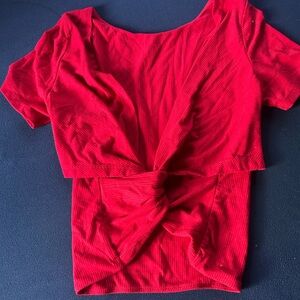 Hollister Red Knotted Crop Top
